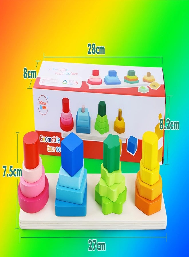 VERAT ألعاب مونتيسوري الخشبية من فيرات للأطفال الصغار | فرز الأشكال، أحجية الأرقام، وتكديس العد | لعبة تعليمية لرياضيات ما قبل المدرسة | هدايا للأولاد والبنات من عمر سنة إلى ثلاث سنوات | أحجية خشبية - Image 2